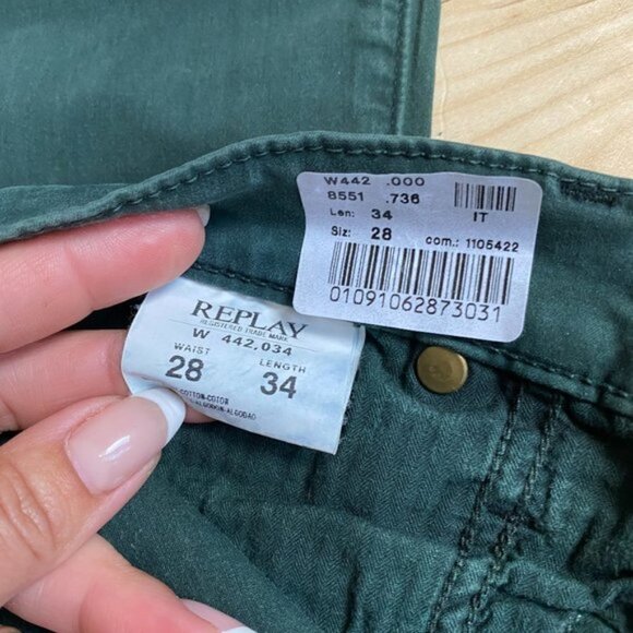 replay Jeans BNWOT 28x34 Green Bootcut - Picture 5 of 6